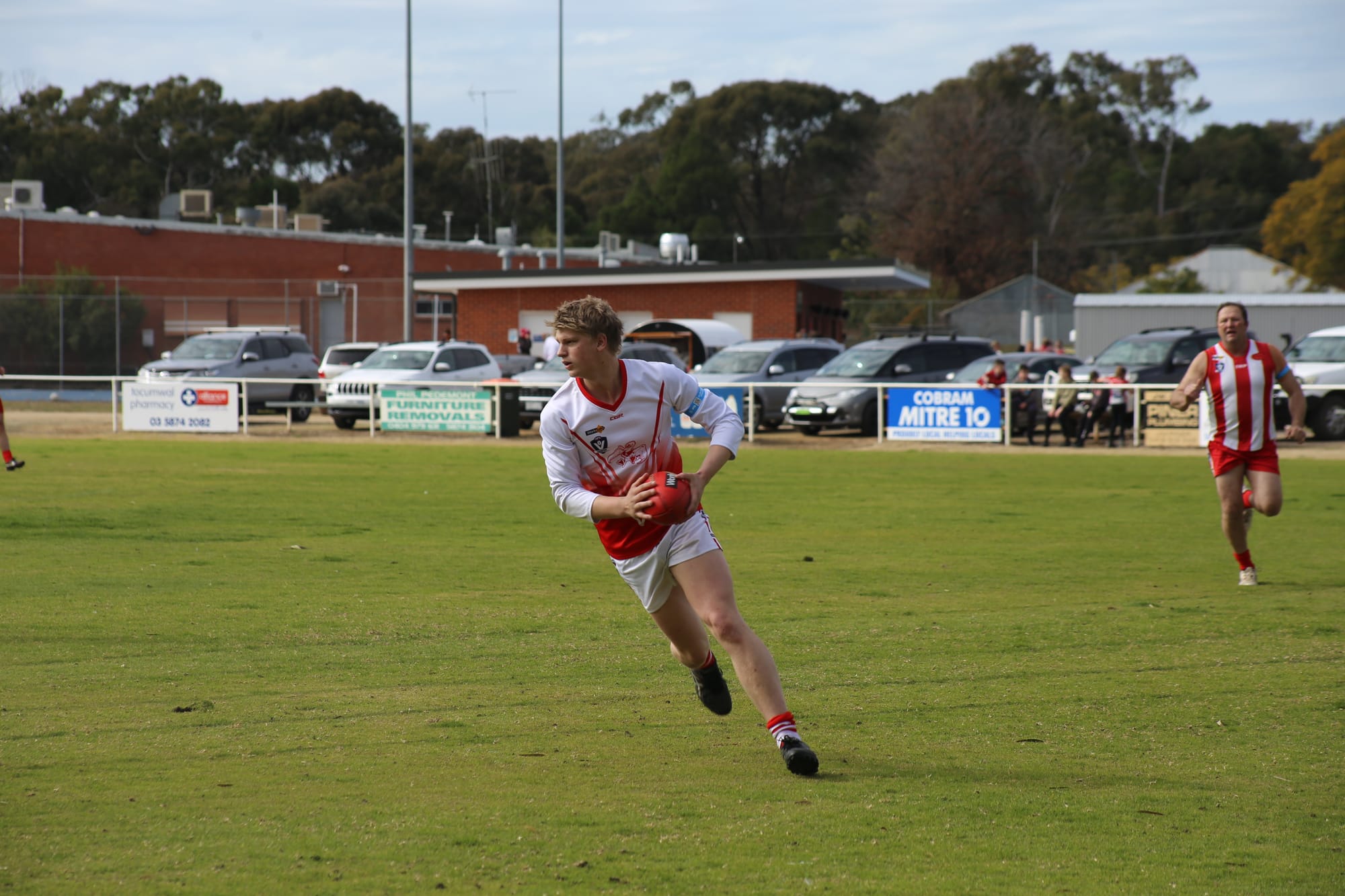In the clear ... Callum Howden finds some space on Saturday. 
