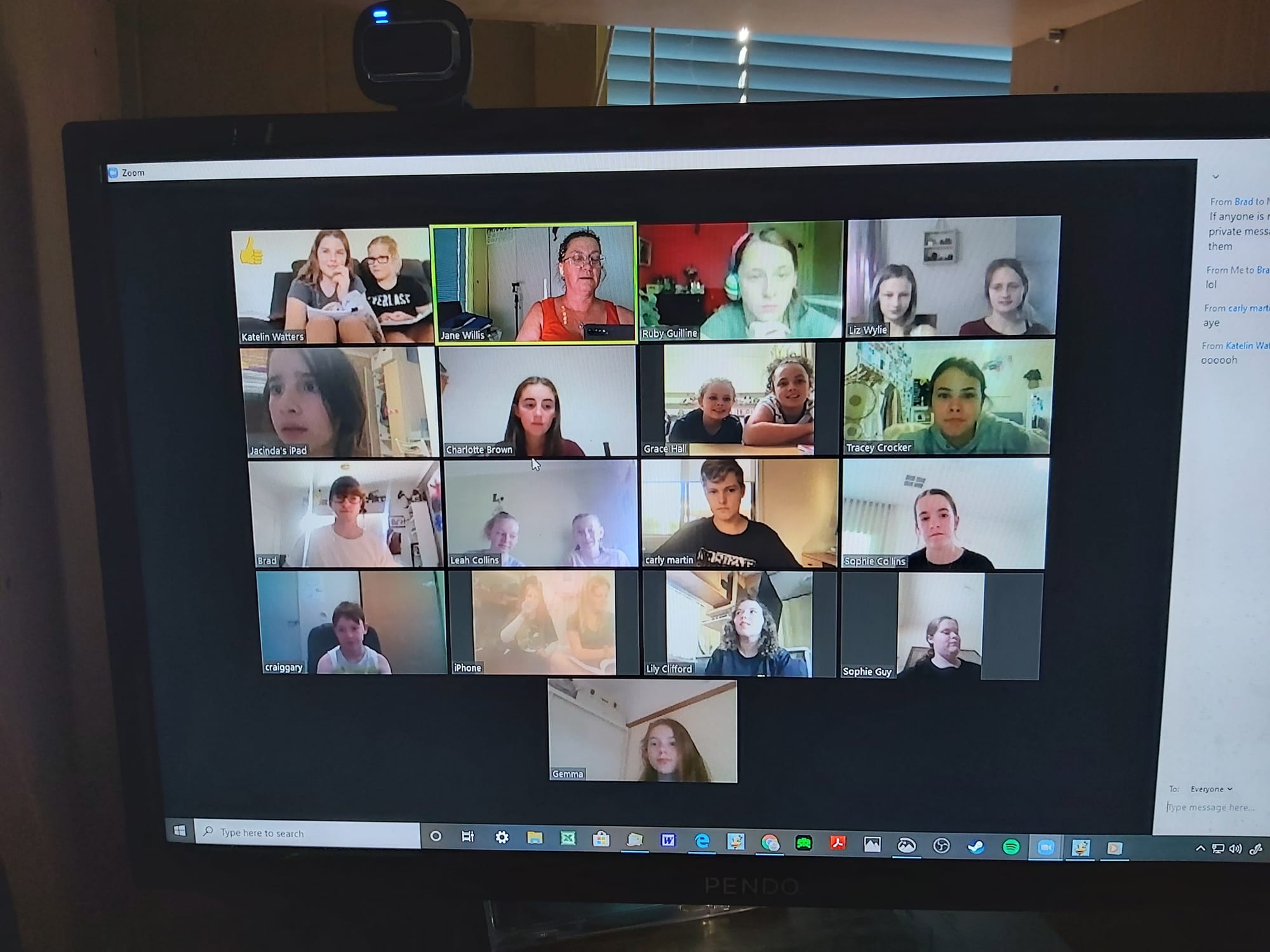 Rehearsals must go on ... The Tee Pee Kids’ cast was thrilled when rehearsals for Anything Goes resumed via Zoom. 