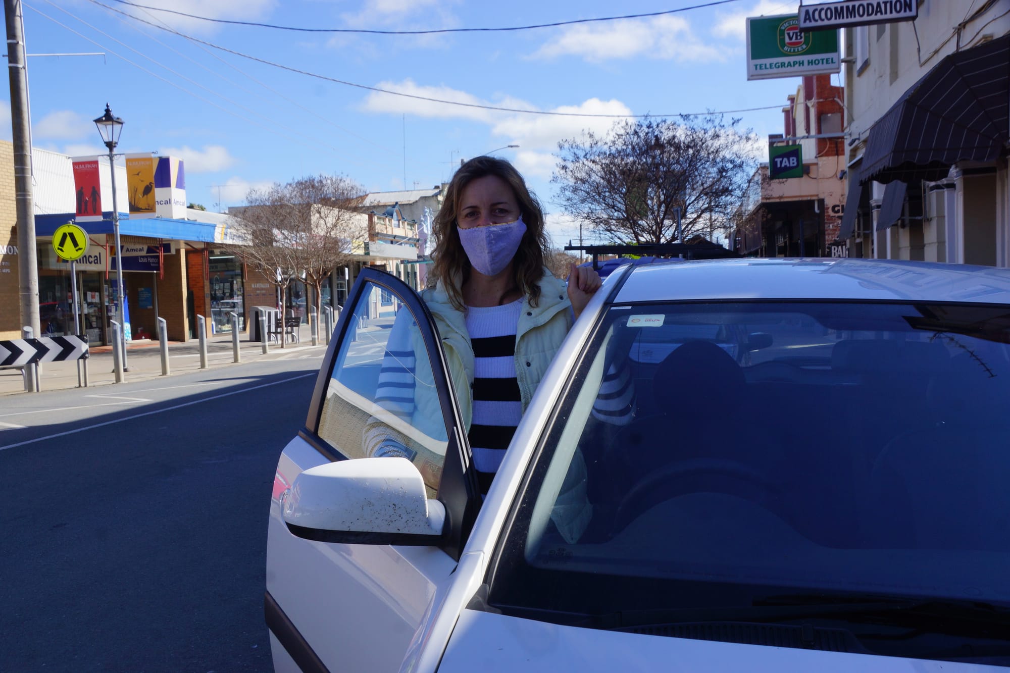 Shaken... Colleen Rouse thought someone was shaking her parked car when the quake happened. 
