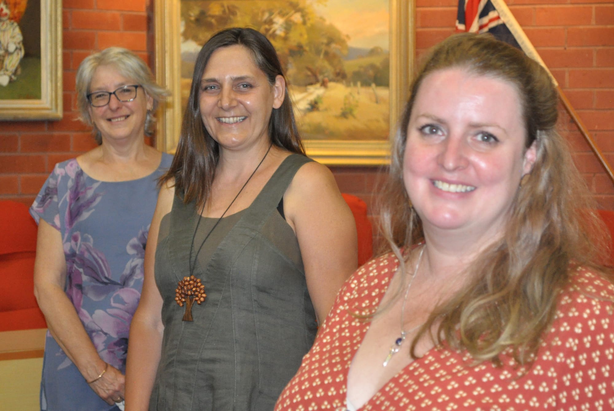 Inaugural office bearers ... CAN Hub founders Barb Sinclair and Jacqueline Cuijpers, with Amelia Slater, are looking forward to showcasing the arts in Numurkah. 