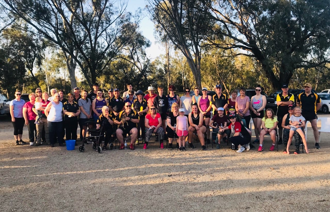 All together now ... Lions Club and community members joined together to take a walk for diabetes awareness.