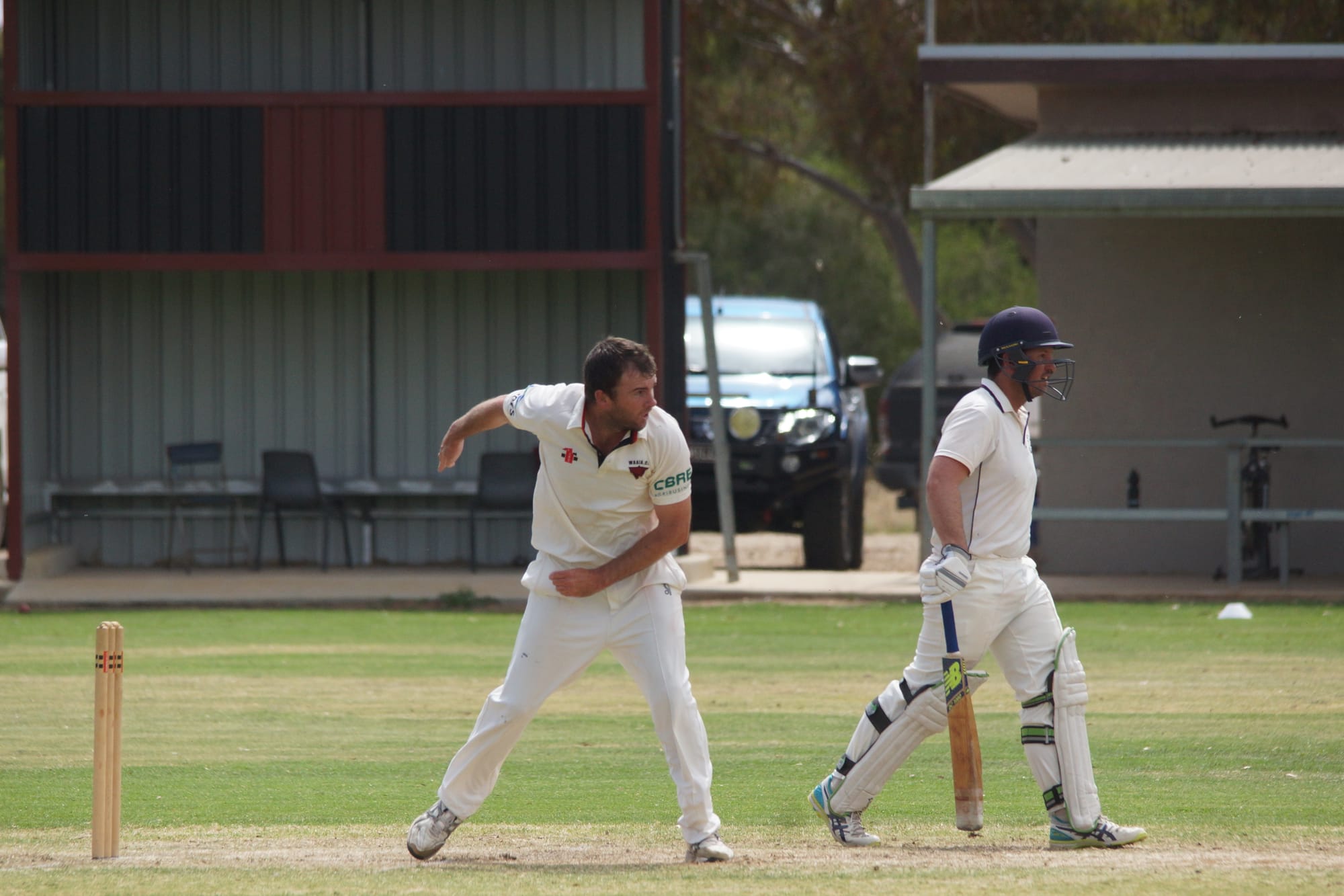 Left arm over ... Lachlan Henderson toiled hard all day, but didn’t take a wicket in his six overs. 