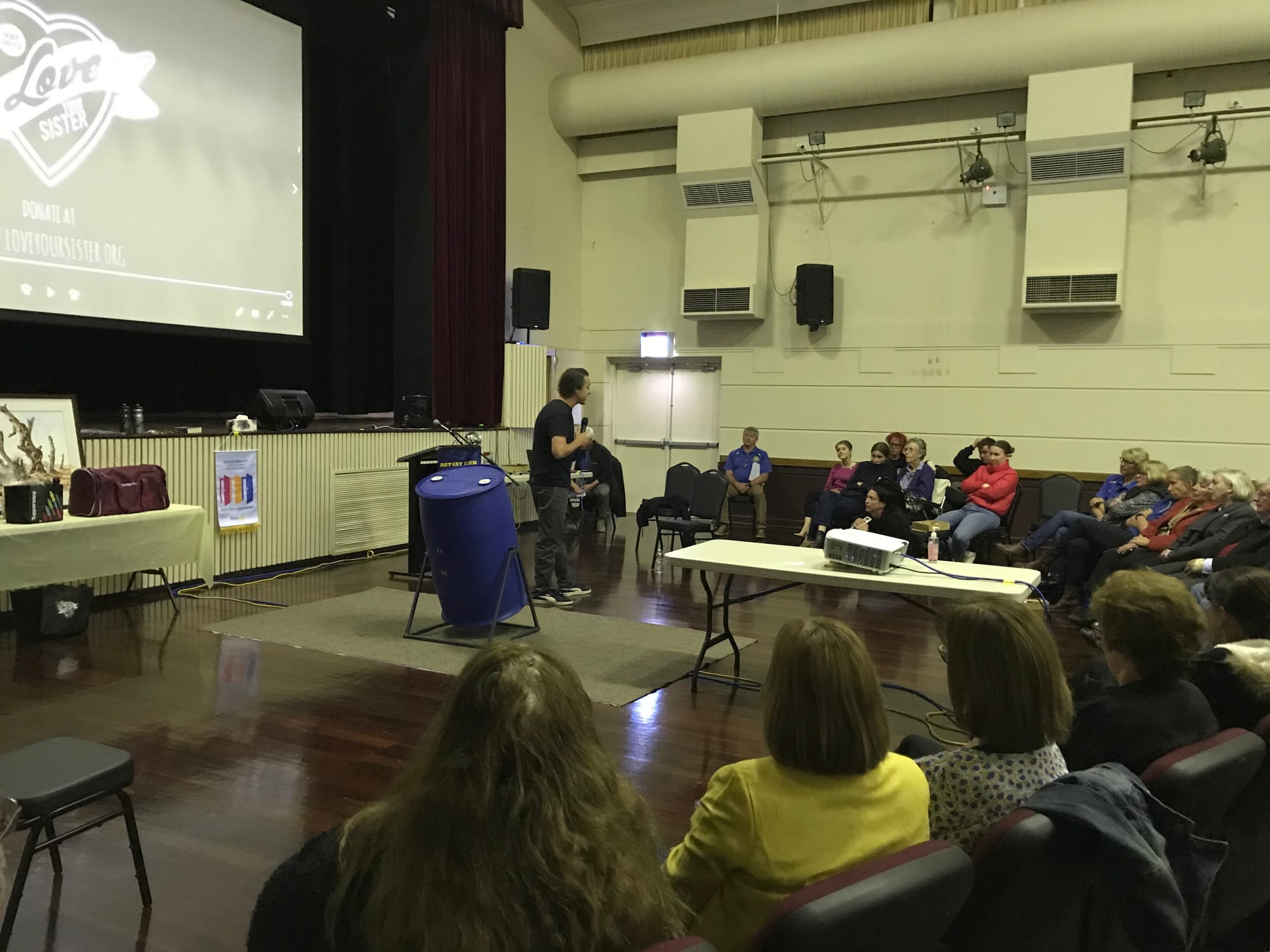 Engaging... Samuel Johnson’s presentation at the Rotary club hosted Love Your Sister event on Saturday brought the audience to both laughter and tears. 
