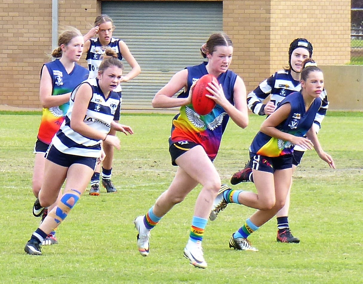 MVP ... Charli Dorrity in action for the Angels during the 2019 season.