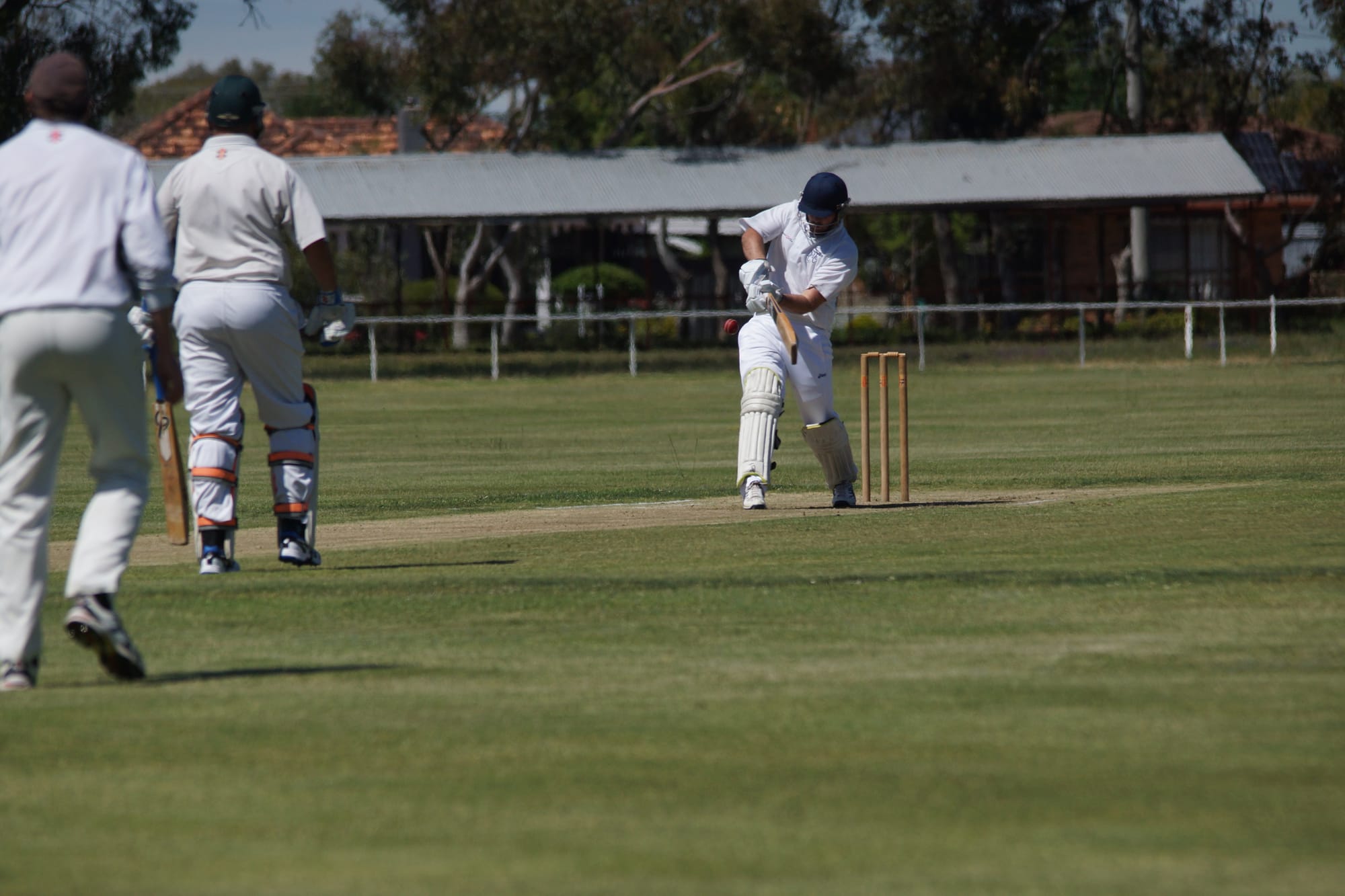 Runs on the board... Dylan Grandell clips one off his hip in Numurkah’s practice match at the weekend. 