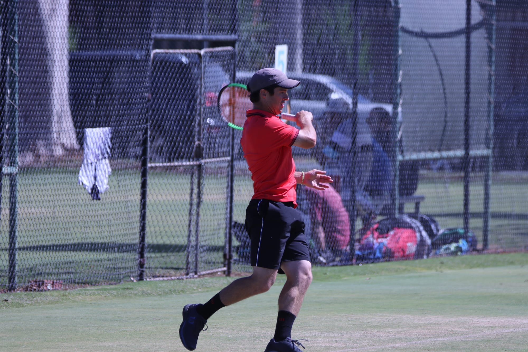 Captain Courageous ... Mark Mills in action for the Warriors on the Cobram courts on Saturday.