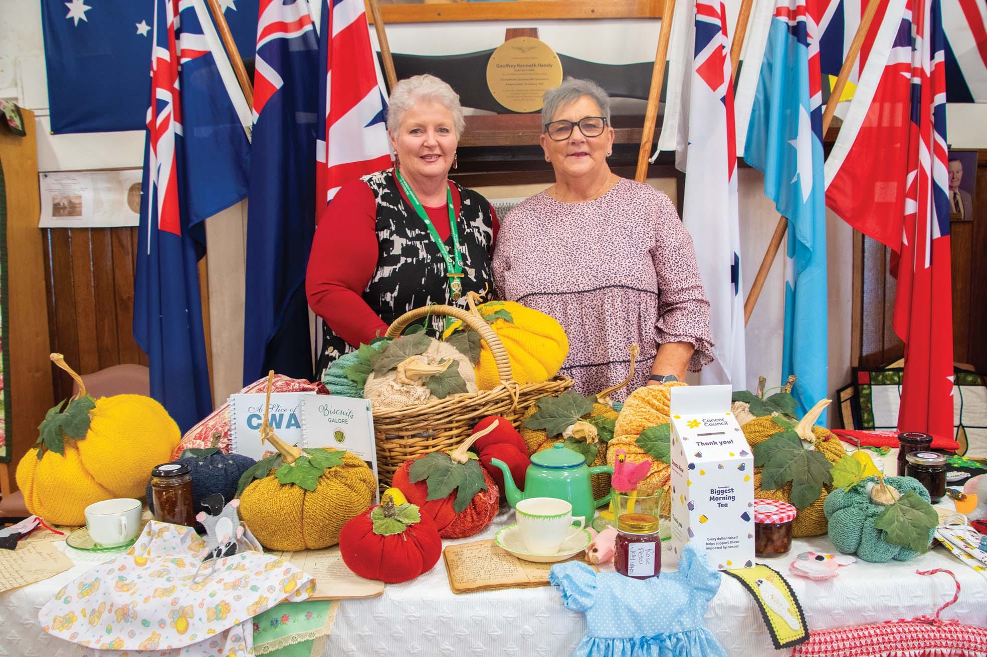 Grateful ... Baulkamaugh CWA president Bridget Goulding (left) and Lions Ladies president Pauline Stuart together at the Biggest Morning Tea last week. 
