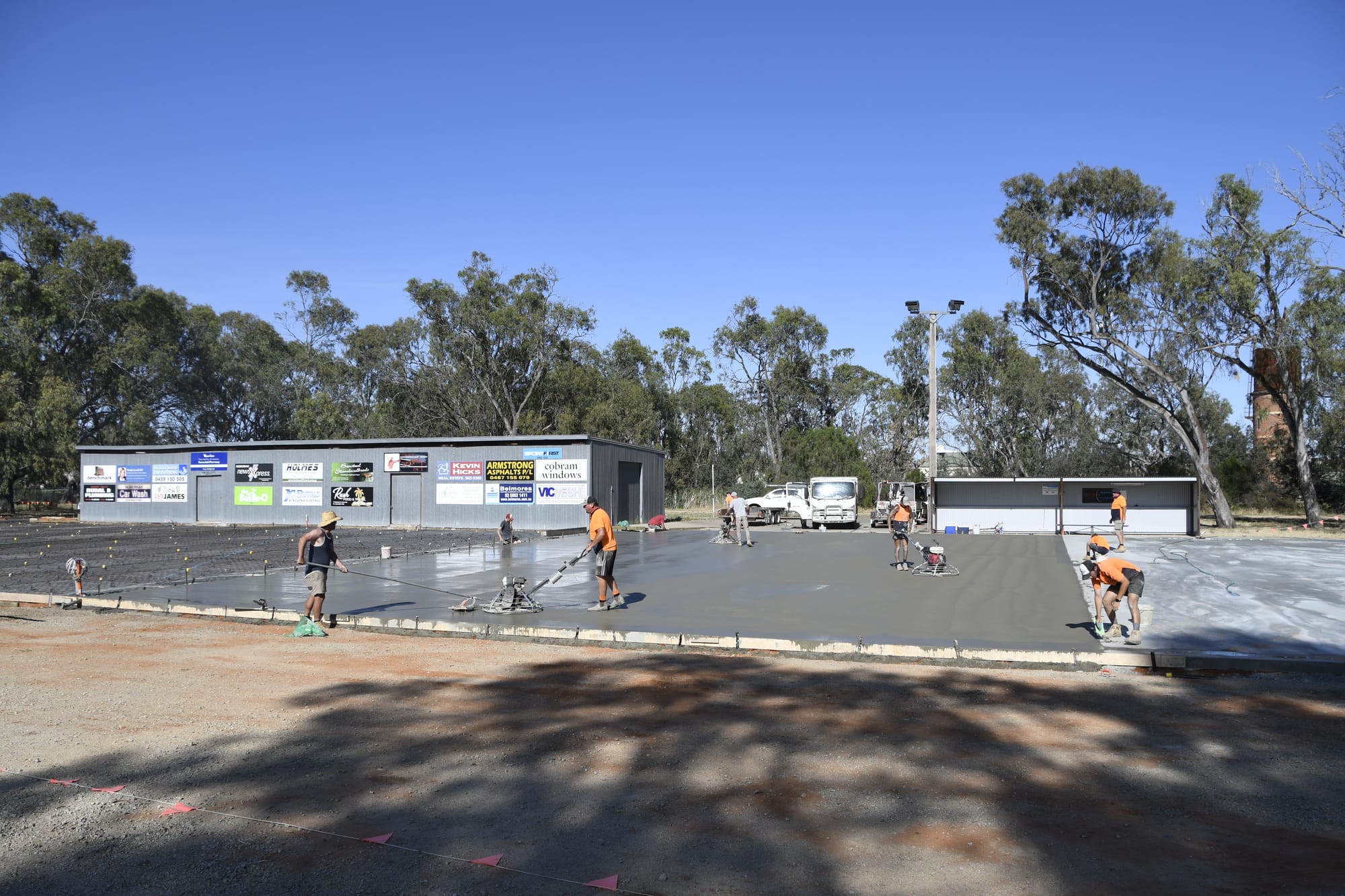 In the works ... The Numurkah Football Netball Club hopes to be using the new courts by February.  