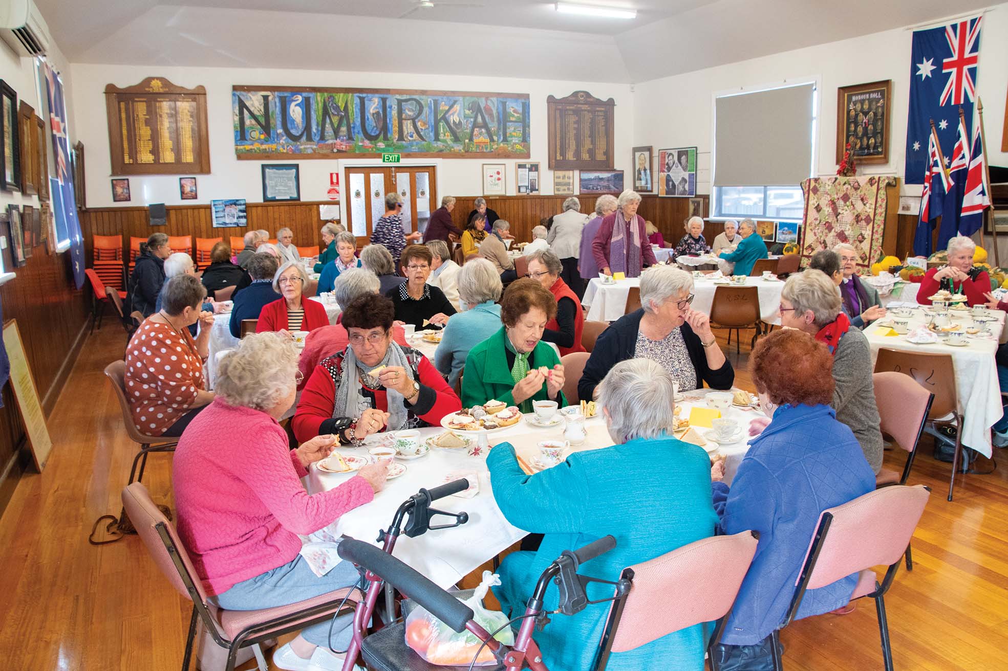 Packed house ... The room was abuzz last week, with about 80 women cramming into the Numurkah RSL for the Biggest Morning Tea. 
