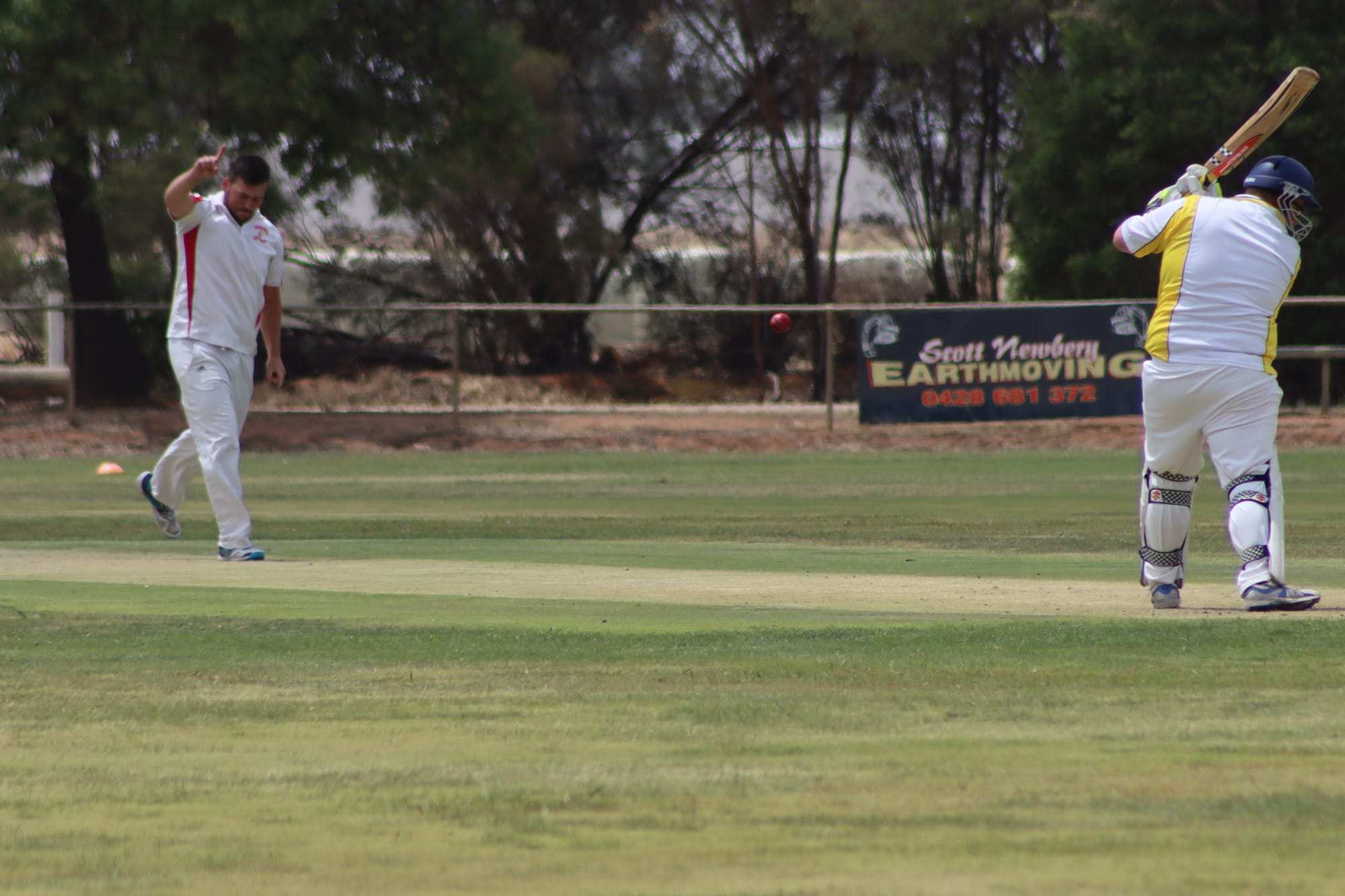 That’s out … Toby Miles claims one of his six victims.