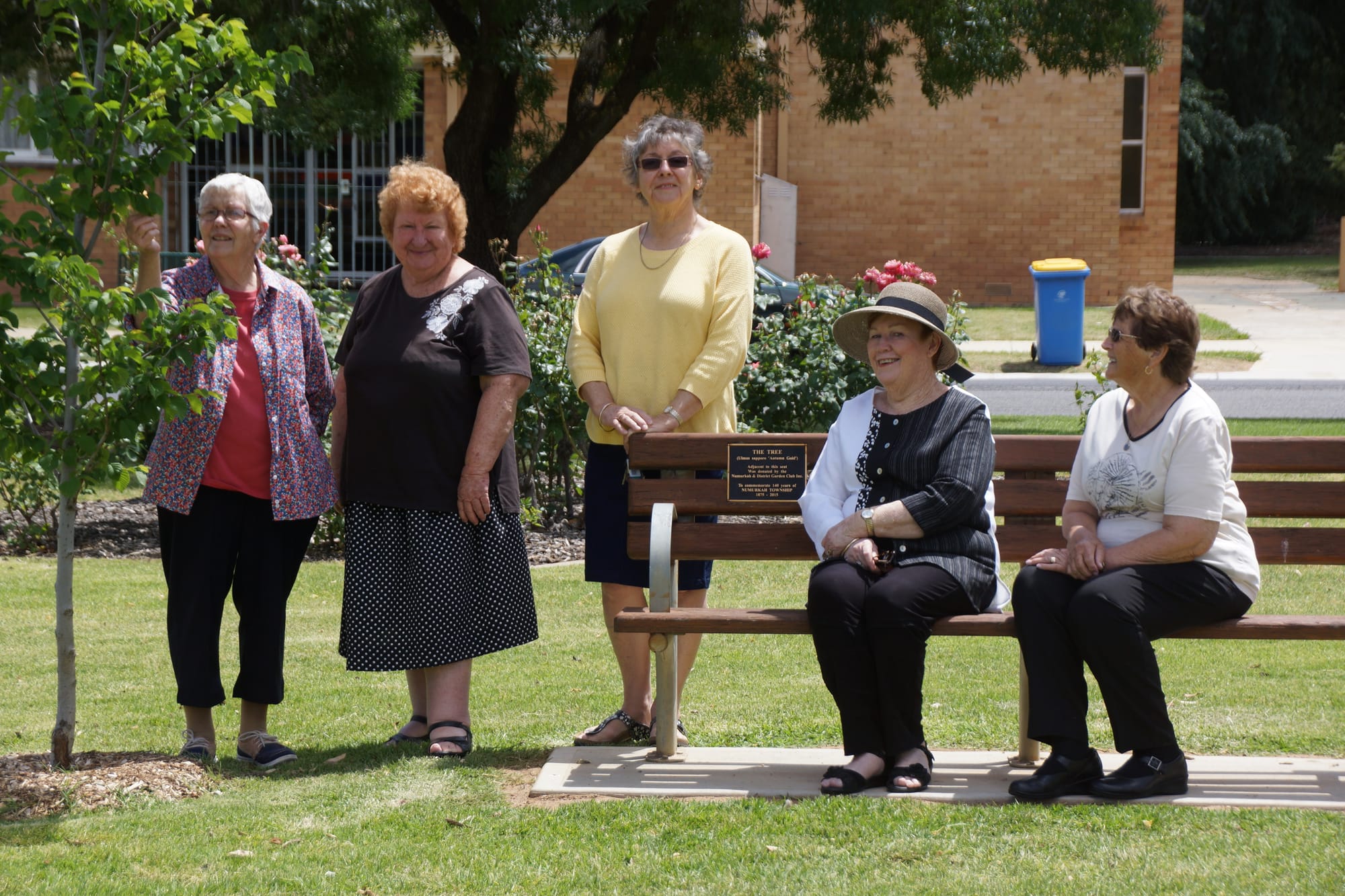 Home at last ... Rosemary Kennett, Bev Brooking, Bev Patrick, Jenny Curtis and Elsie Sparrowhawk are happy the garden club’s plan has finally come to fruition. 