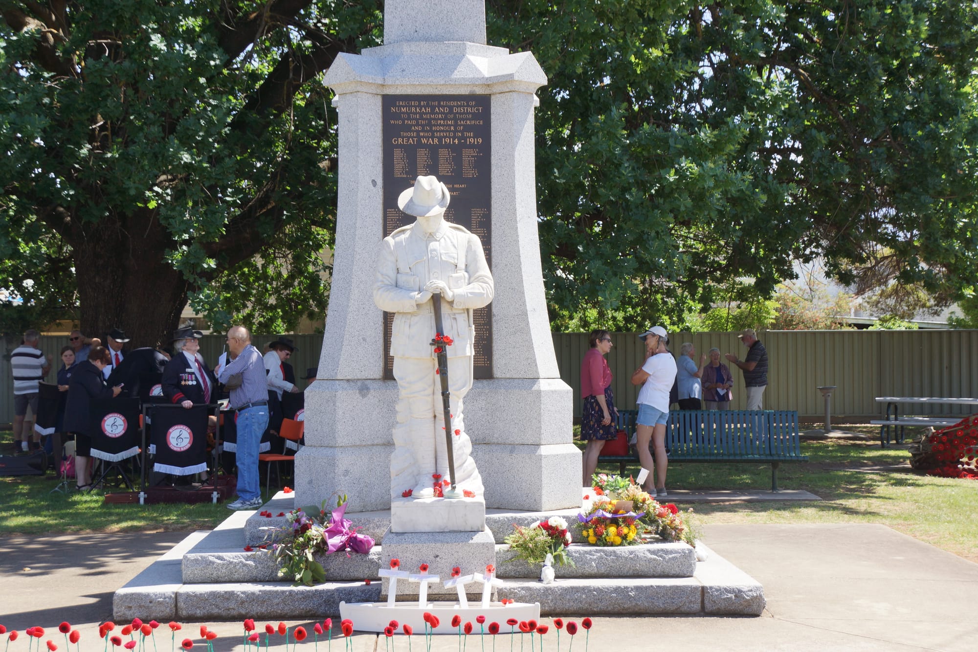 Lest we forget ... The statue of an Australian soldier stands guard over the honour roll of those  locals who fell in the Great War.