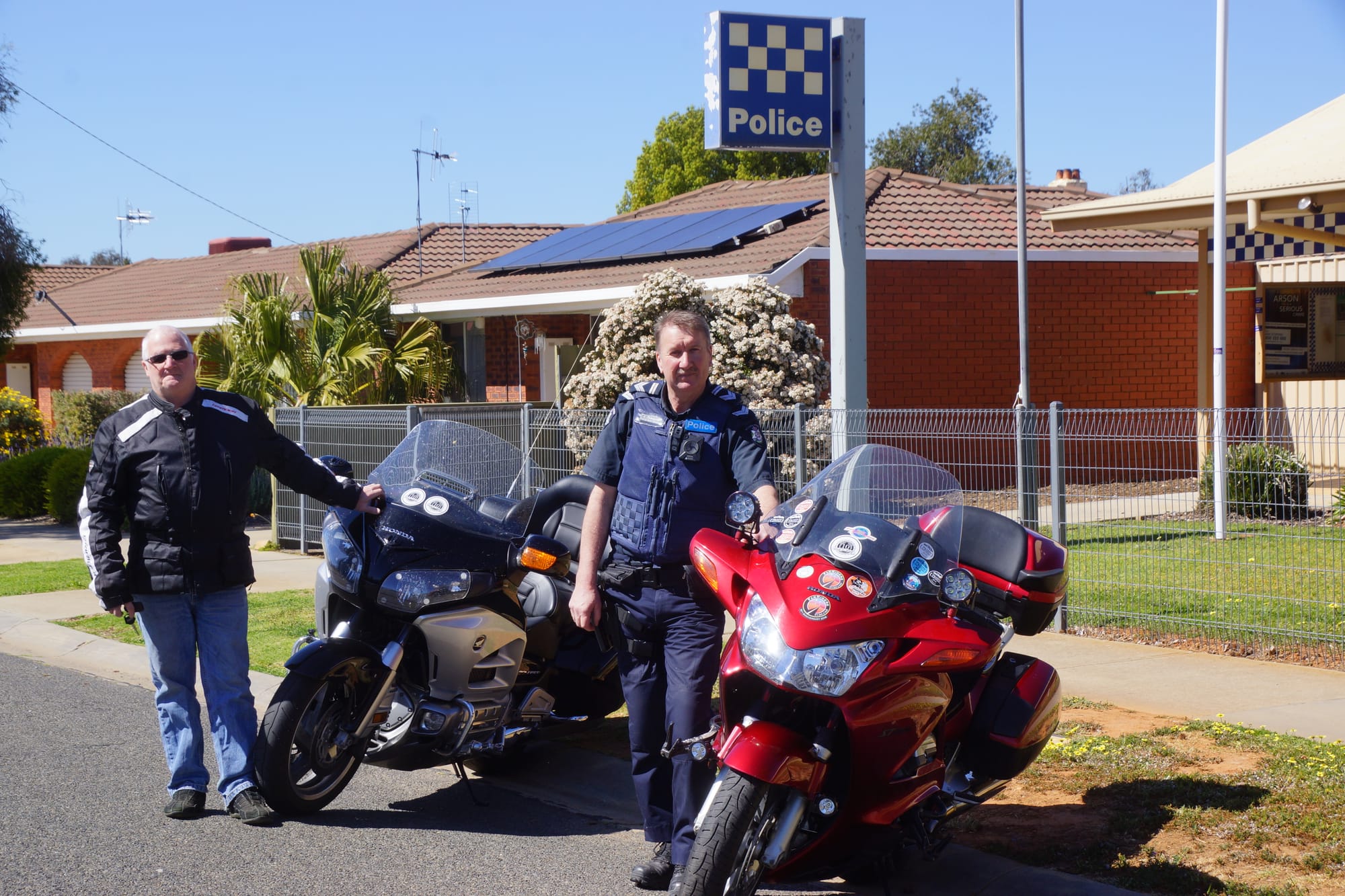 Ride for a reason ... Leading Senior Constable David Liversidge and Senior Constable Joe Tomasino made the long ride to Canberra to honour fallen brothers.
