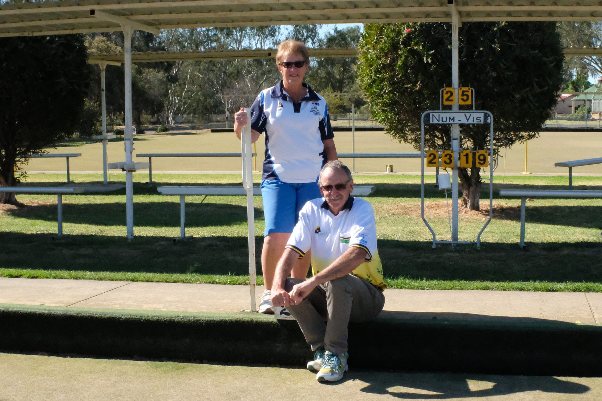 Retirement works … Loris Houlihan and Alan Rogers believe retirement helps your bowls game.