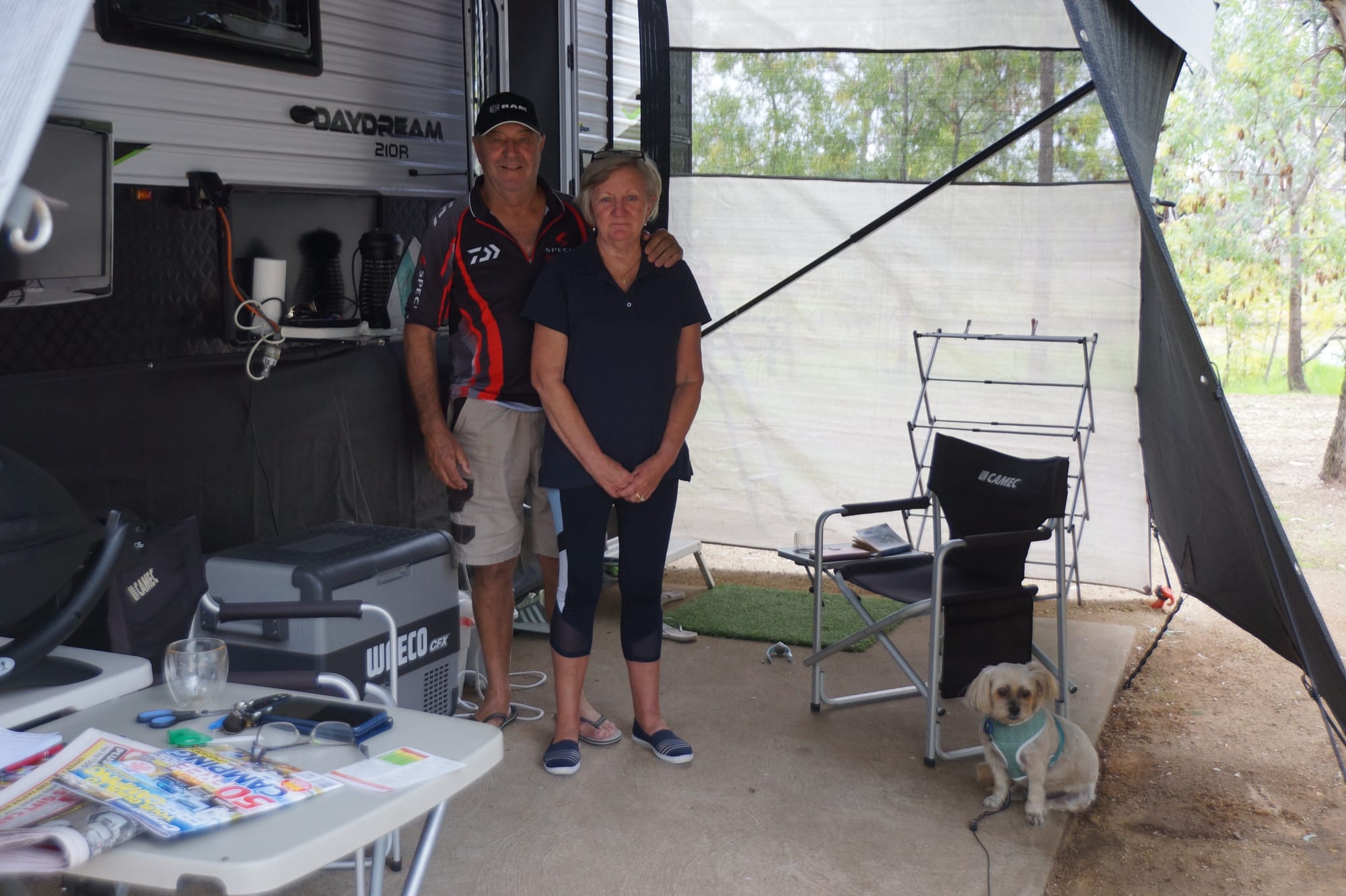 Happily stranded ... Graham and Jill Green are waiting out the pandemic in Numurkah until they can continue their trip.