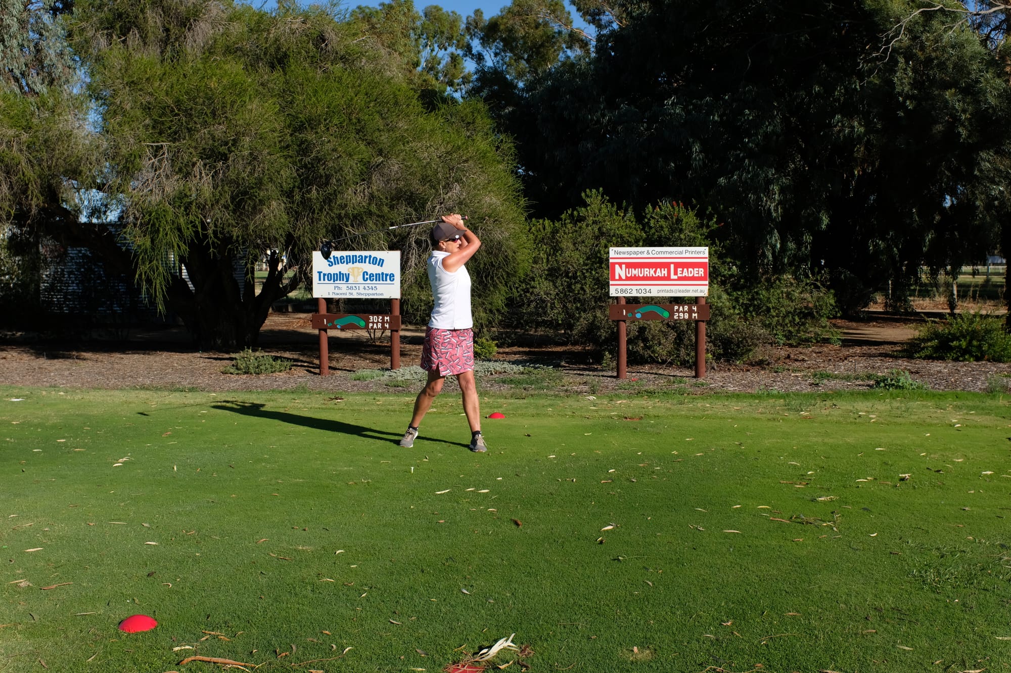 Caught short … Di Davies played a terrific round last Wednesday to win her first monthly medal.
