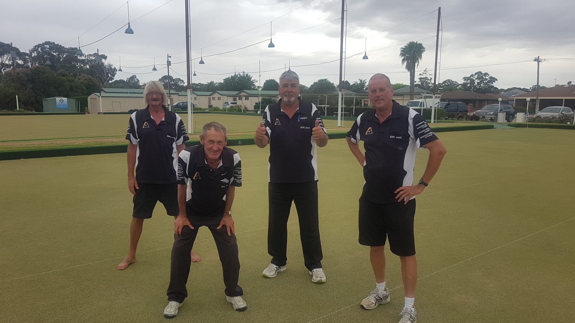 Men’s fours winners ... Wunghnu bowlers Peter Revell, Trevor Hosie, Graham King and Doug Larkin.
