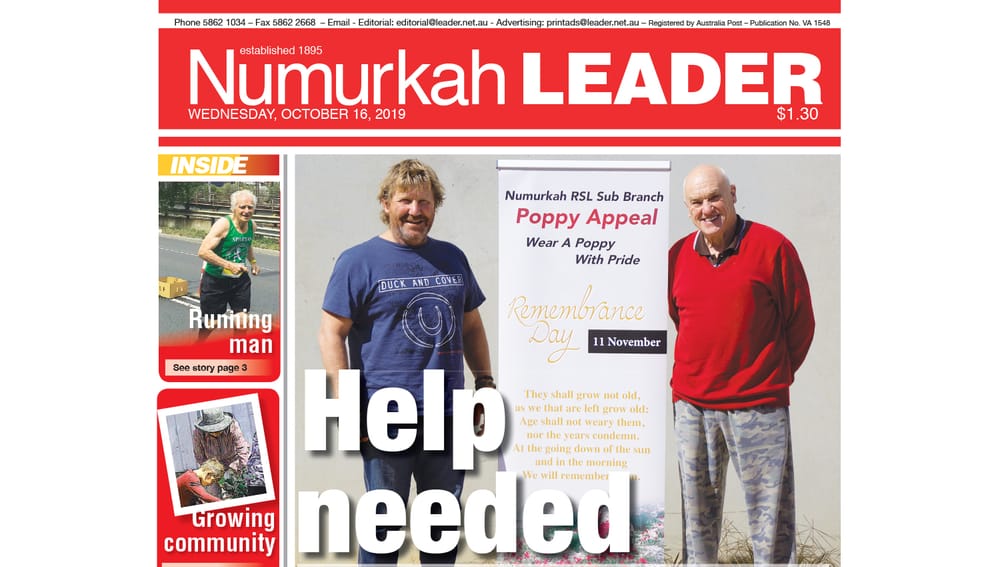 Numurkah Leader digital edition: October 16 2019 post image