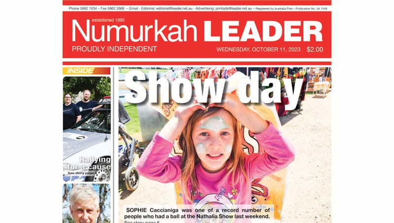 Numurkah Leader digital edition: October 11 2023 post image