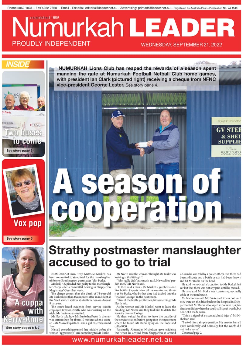 Numurkah Leader digital edition: September 21 2022 post image