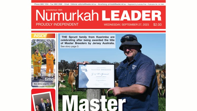 Numurkah Leader digital edition: September 27 2023 post image