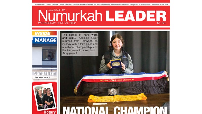 Numurkah Leader digital edition: June 29 2022 post image