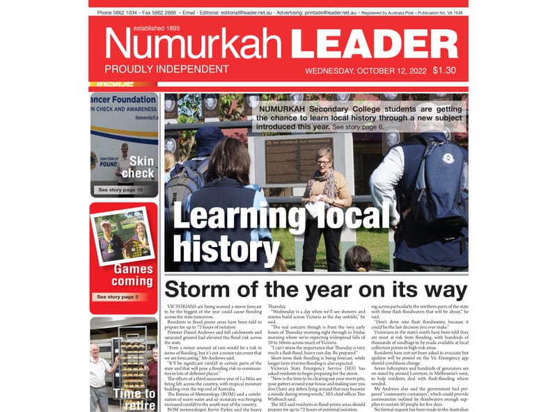 Numurkah Leader digital edition: October 12 2022 post image